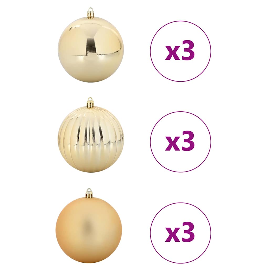 Kerstbal Set XL 9 pcs Goud Kunststof is nu te koop bij PeponiXL, paradijselijk wonen!