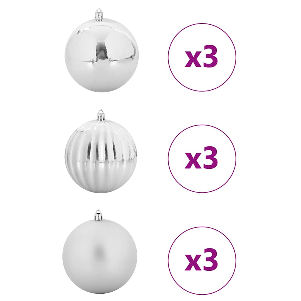 Kerstbal set XL 9 pcs Zilver Kunststof is nu te koop bij PeponiXL, paradijselijk wonen!
