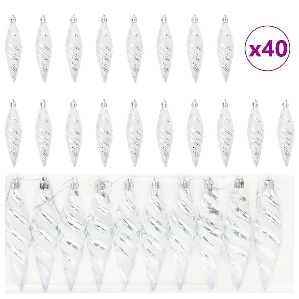 Kerst Spiralvorm Bal 40 pcs Zilver Kunststof is nu te koop bij PeponiXL, paradijselijk wonen!