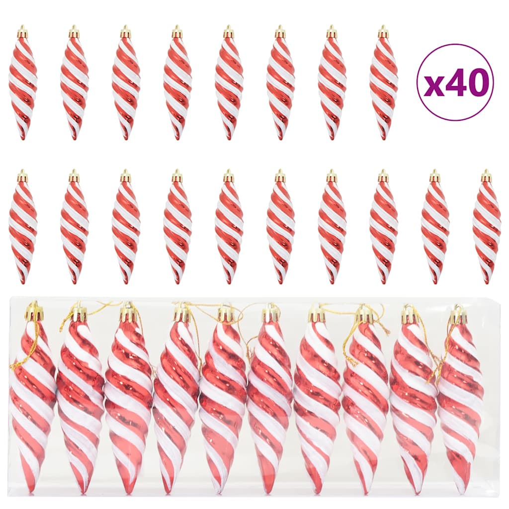 Kerst Spiralvorm Bal 40 pcs Rood Kunststof is nu te koop bij PeponiXL, paradijselijk wonen!