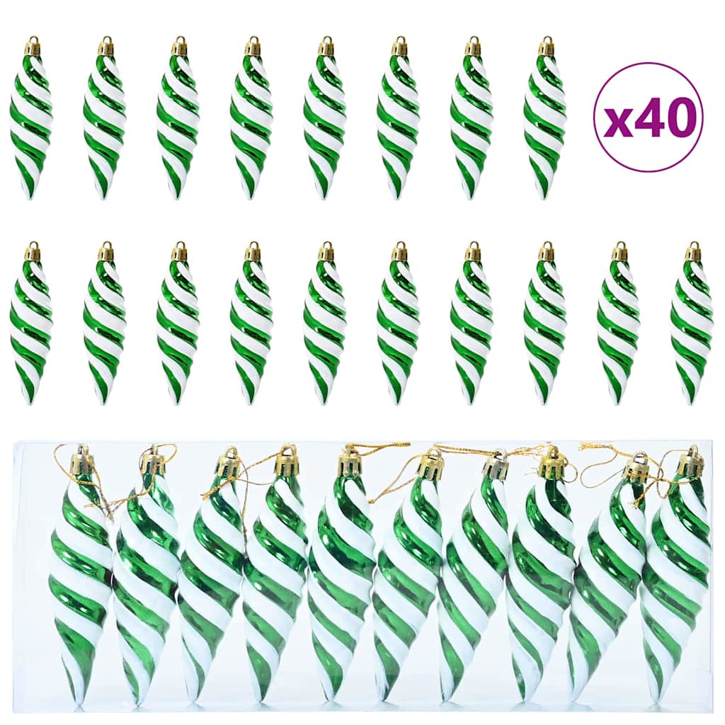 Kerst Spiralvorm Bal 40 pcs Groen Kunststof is nu te koop bij PeponiXL, paradijselijk wonen!