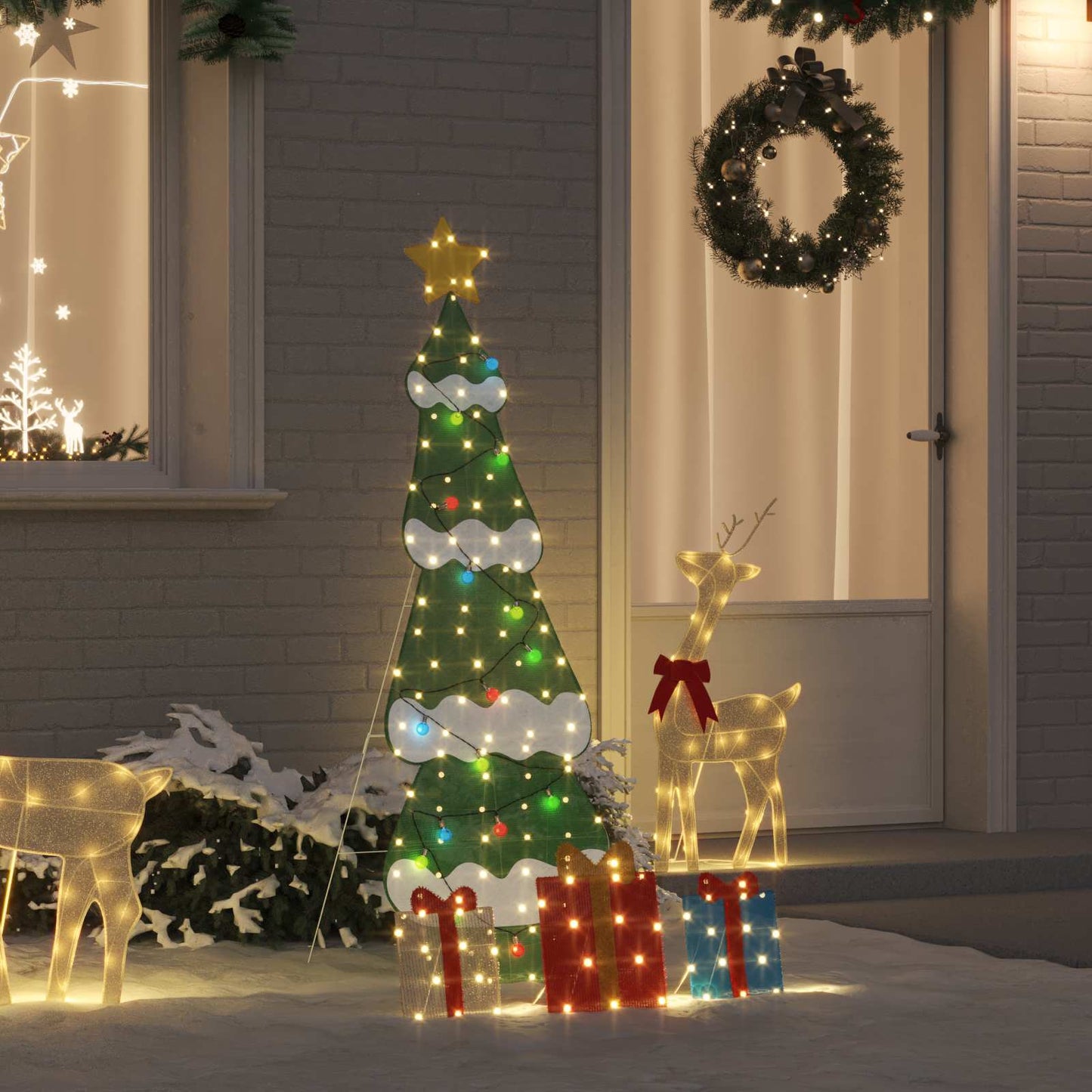 Verlichte Kerstboom met 3 Cadeau Dozen 2D Warm Wit 150 cm is nu te koop bij PeponiXL, paradijselijk wonen!