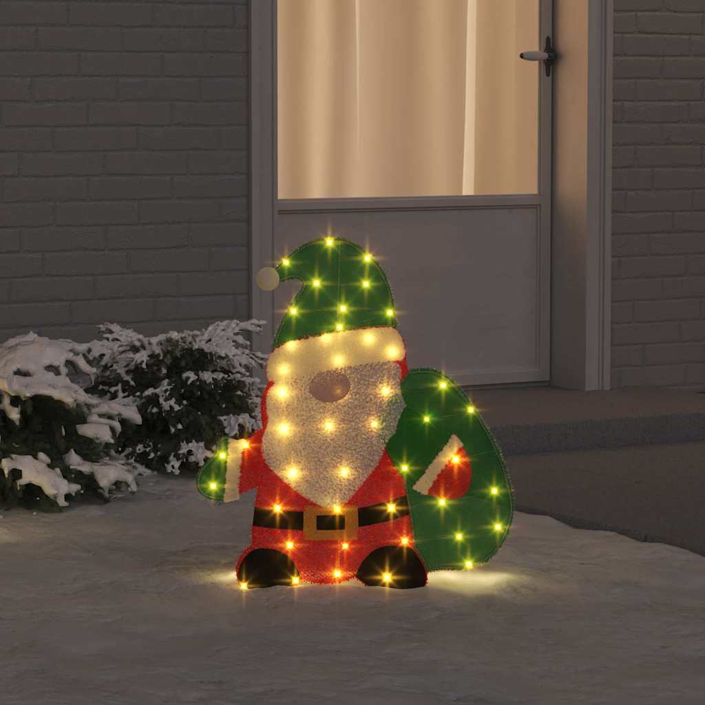 Verlichte Kerstman met 60 LED Warmwit 70 x 62 cm Lurexfabric is nu te koop bij PeponiXL, paradijselijk wonen!
