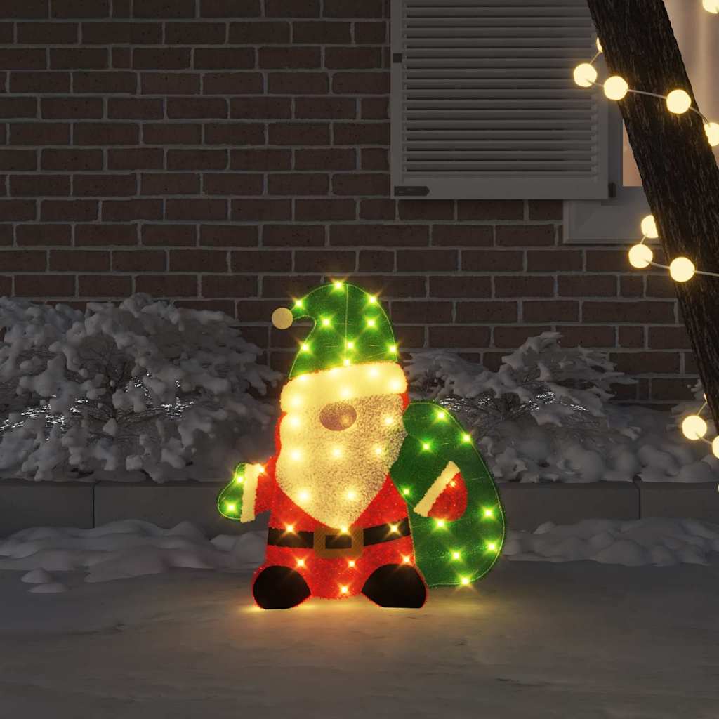 Verlichte Kerstman met 60 LED Warmwit 70 x 62 cm Lurexfabric is nu te koop bij PeponiXL, paradijselijk wonen!