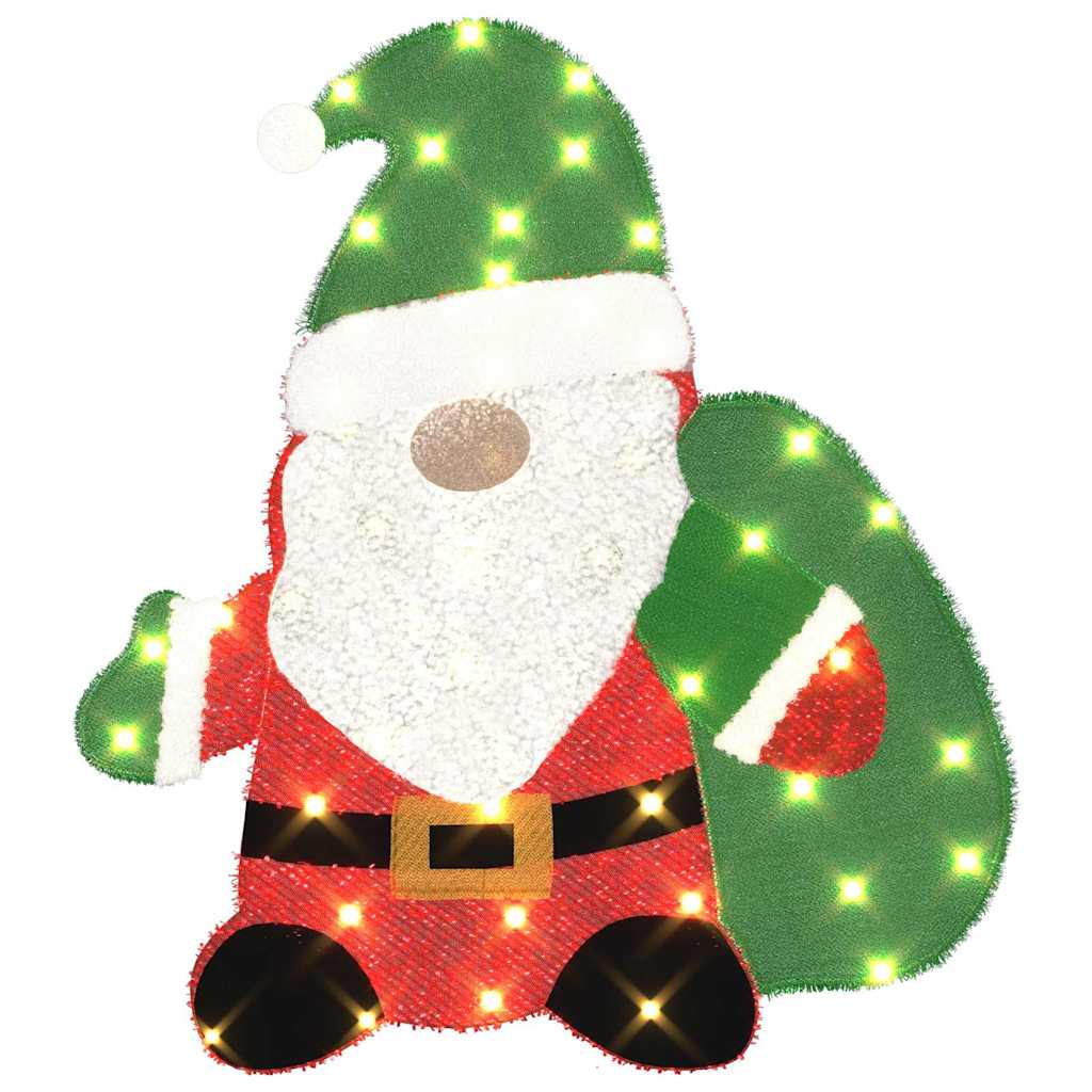 Verlichte Kerstman met 60 LED Warmwit 70 x 62 cm Lurexfabric is nu te koop bij PeponiXL, paradijselijk wonen!