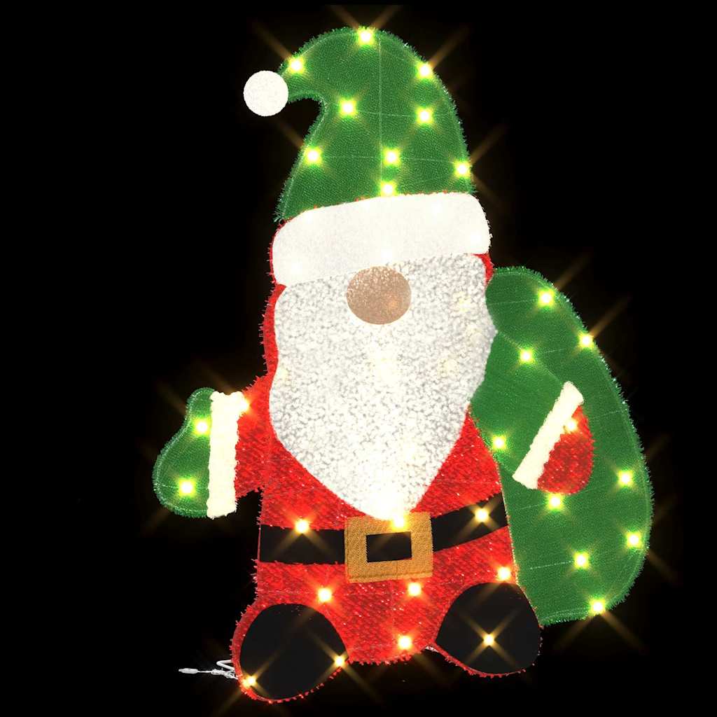 Verlichte Kerstman met 60 LED Warmwit 70 x 62 cm Lurexfabric is nu te koop bij PeponiXL, paradijselijk wonen!
