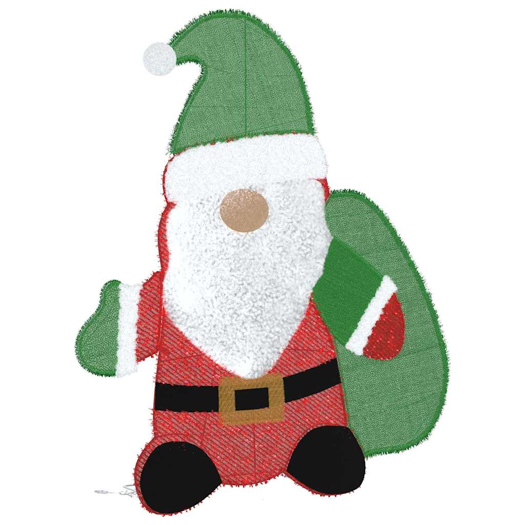 Verlichte Kerstman met 60 LED Warmwit 70 x 62 cm Lurexfabric is nu te koop bij PeponiXL, paradijselijk wonen!