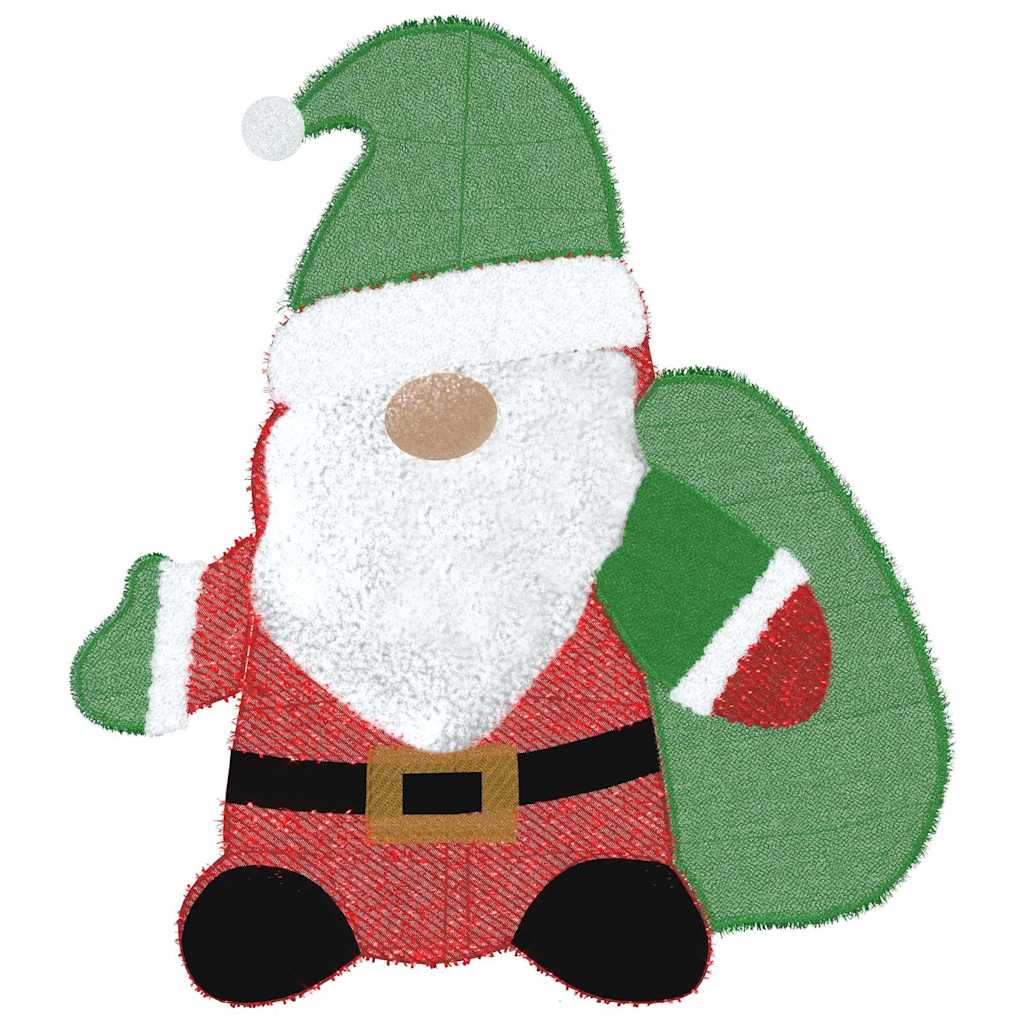 Verlichte Kerstman met 60 LED Warmwit 70 x 62 cm Lurexfabric is nu te koop bij PeponiXL, paradijselijk wonen!