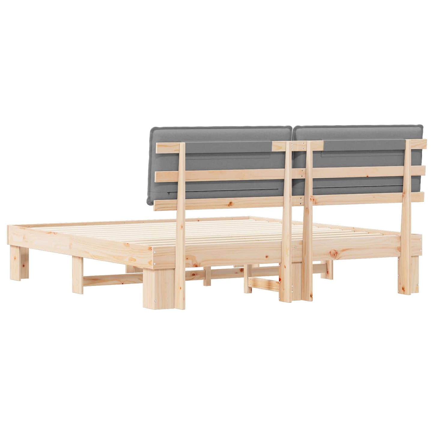 Bedframe met Gevoerd Hoofdgedeelte Lichtgrijs 200 x 200 cm is nu te koop bij PeponiXL, paradijselijk wonen!