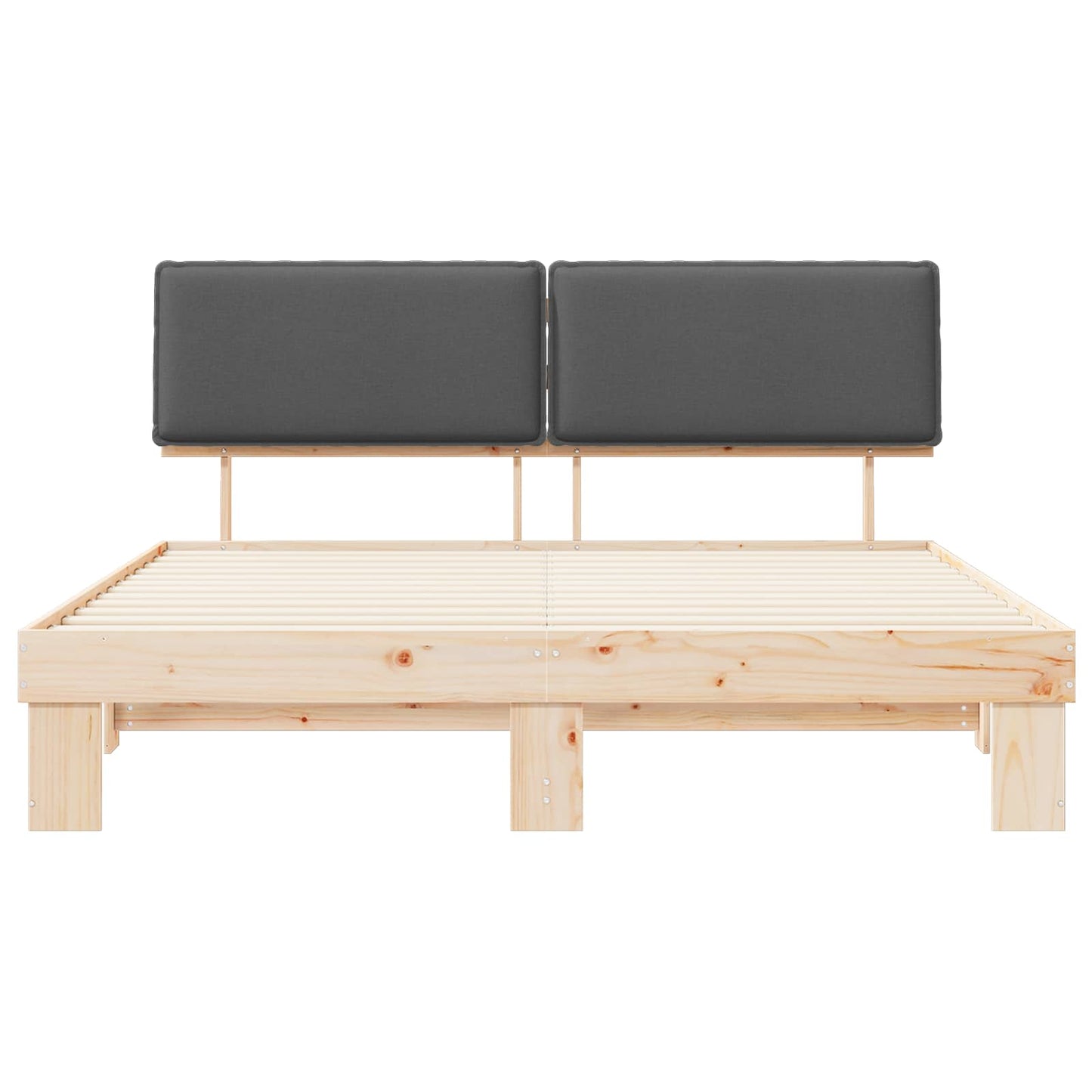 Bedframe met Gevoerd Hoofdgedeelte Donkergrijs 200 x 200 cm is nu te koop bij PeponiXL, paradijselijk wonen!