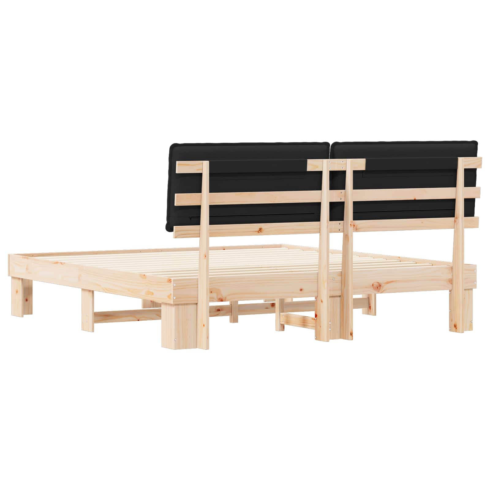 Bedframe met Gevoerd Hoofdgedeelte Zwart 200 x 200 cm is nu te koop bij PeponiXL, paradijselijk wonen!