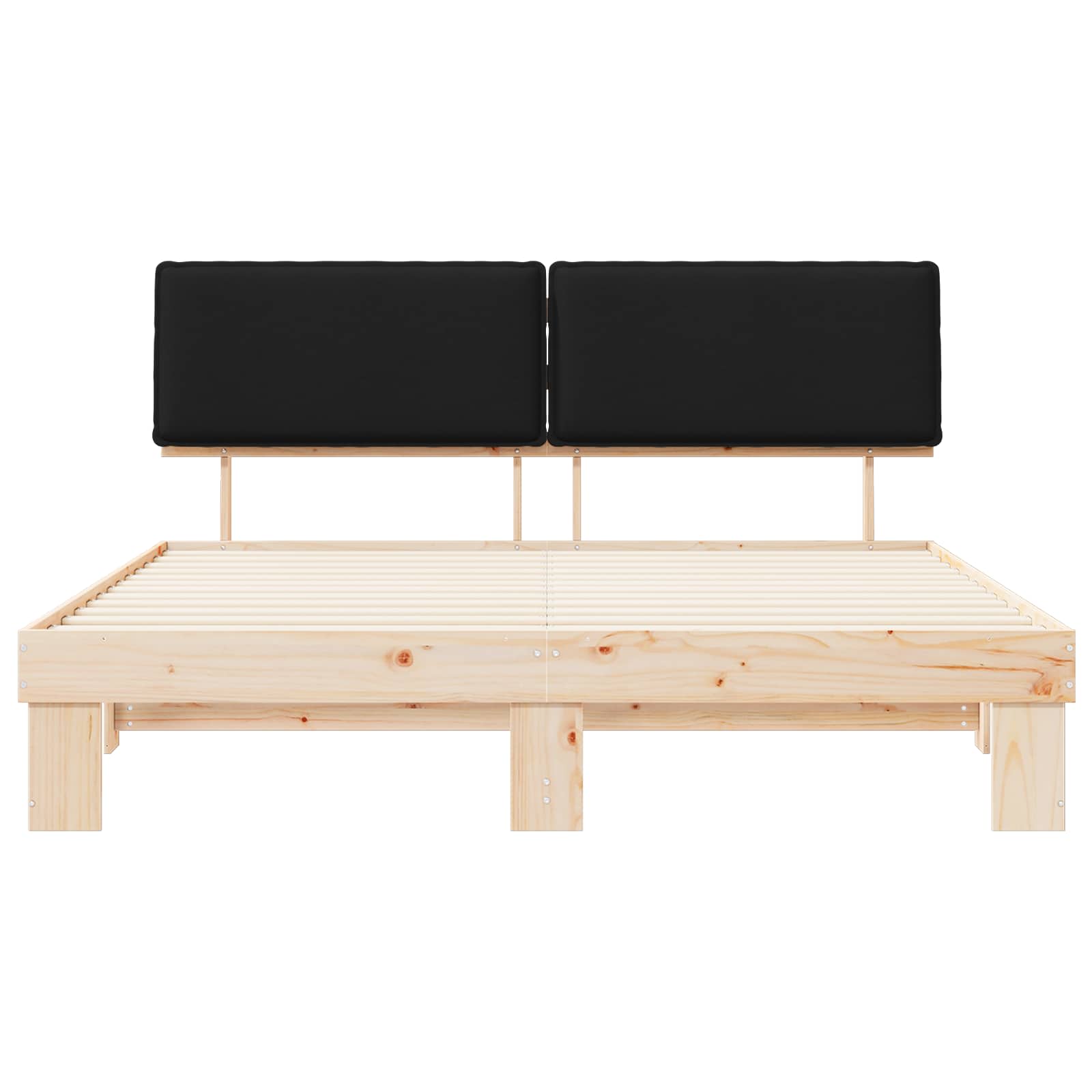 Bedframe met Gevoerd Hoofdgedeelte Zwart 200 x 200 cm is nu te koop bij PeponiXL, paradijselijk wonen!