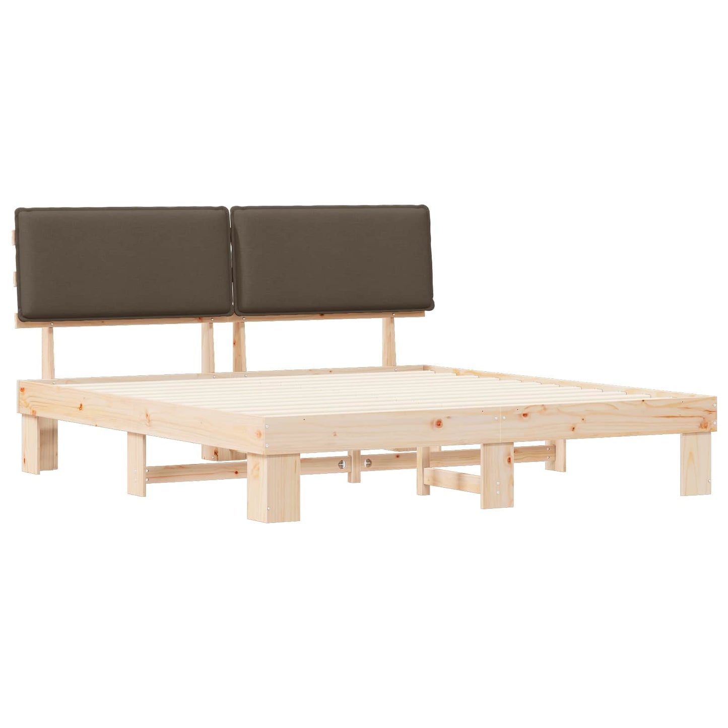 Bedframe met Gevoerd Hoofdgedeelte Taupe 200 x 200 cm is nu te koop bij PeponiXL, paradijselijk wonen!