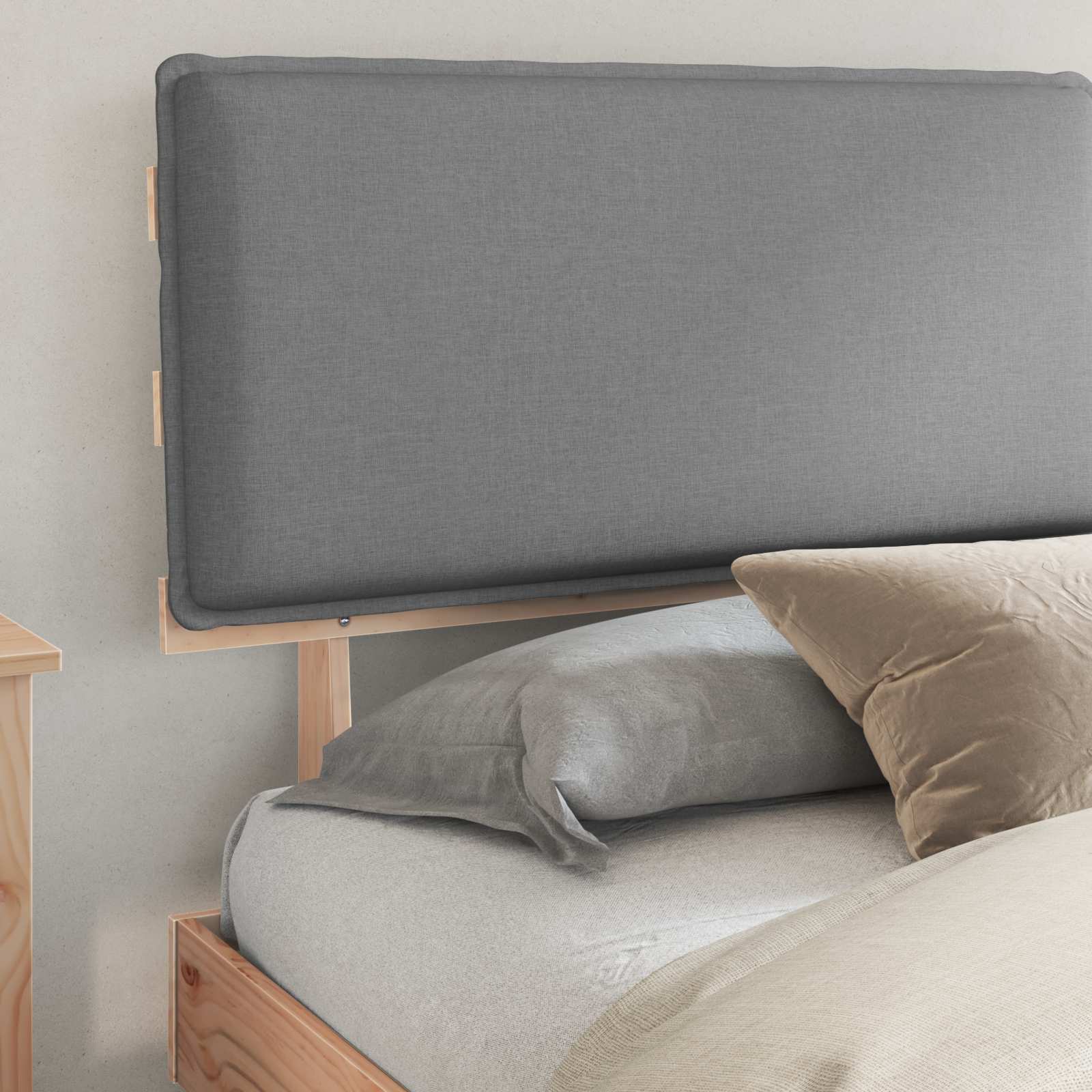 Bedframe met Gevoerd Hoofdgedeelte Lichtgrijs 180 x 200 cm is nu te koop bij PeponiXL, paradijselijk wonen!