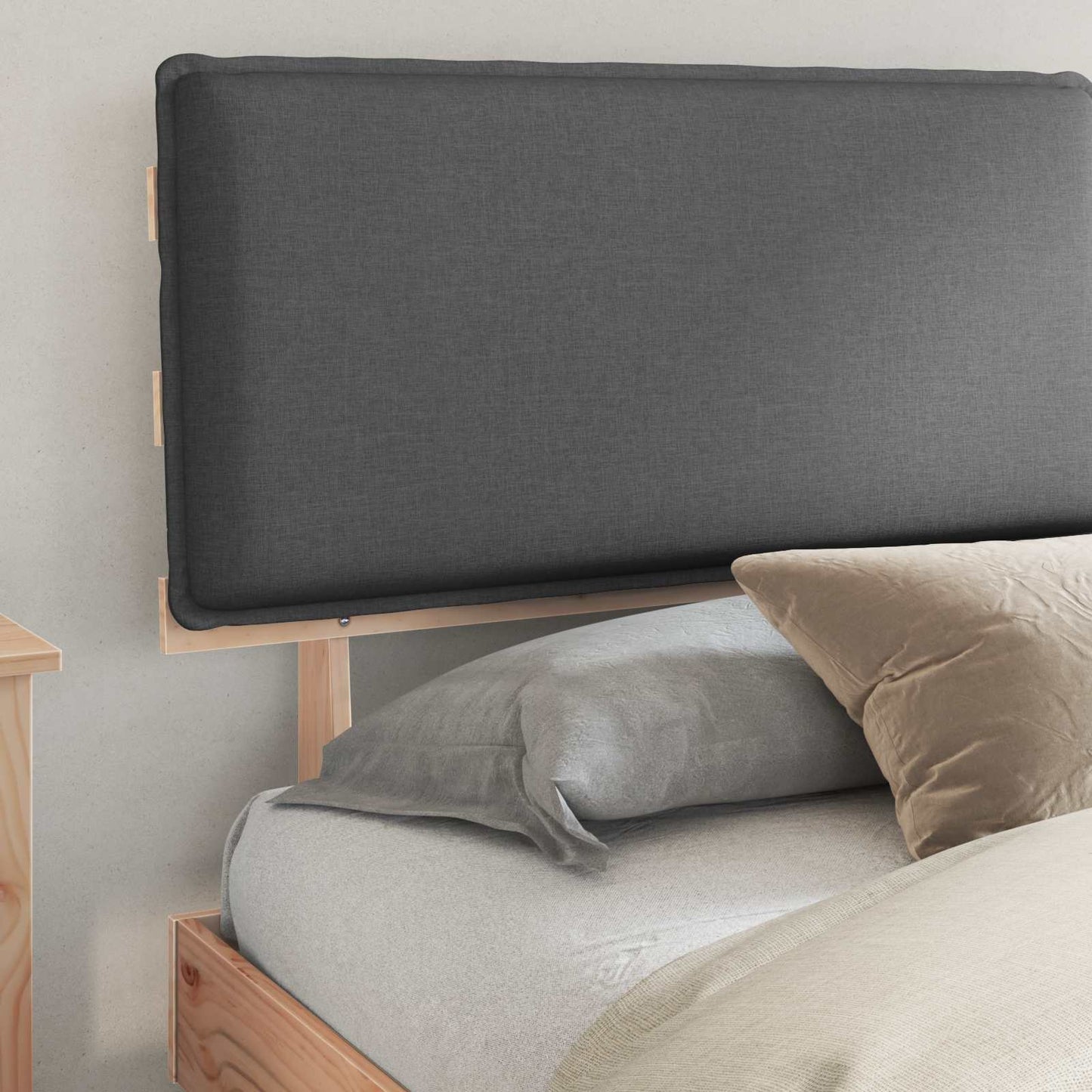Bedframe met Gevoerd Hoofdgedeelte Donkergrijs 180 x 200 cm is nu te koop bij PeponiXL, paradijselijk wonen!