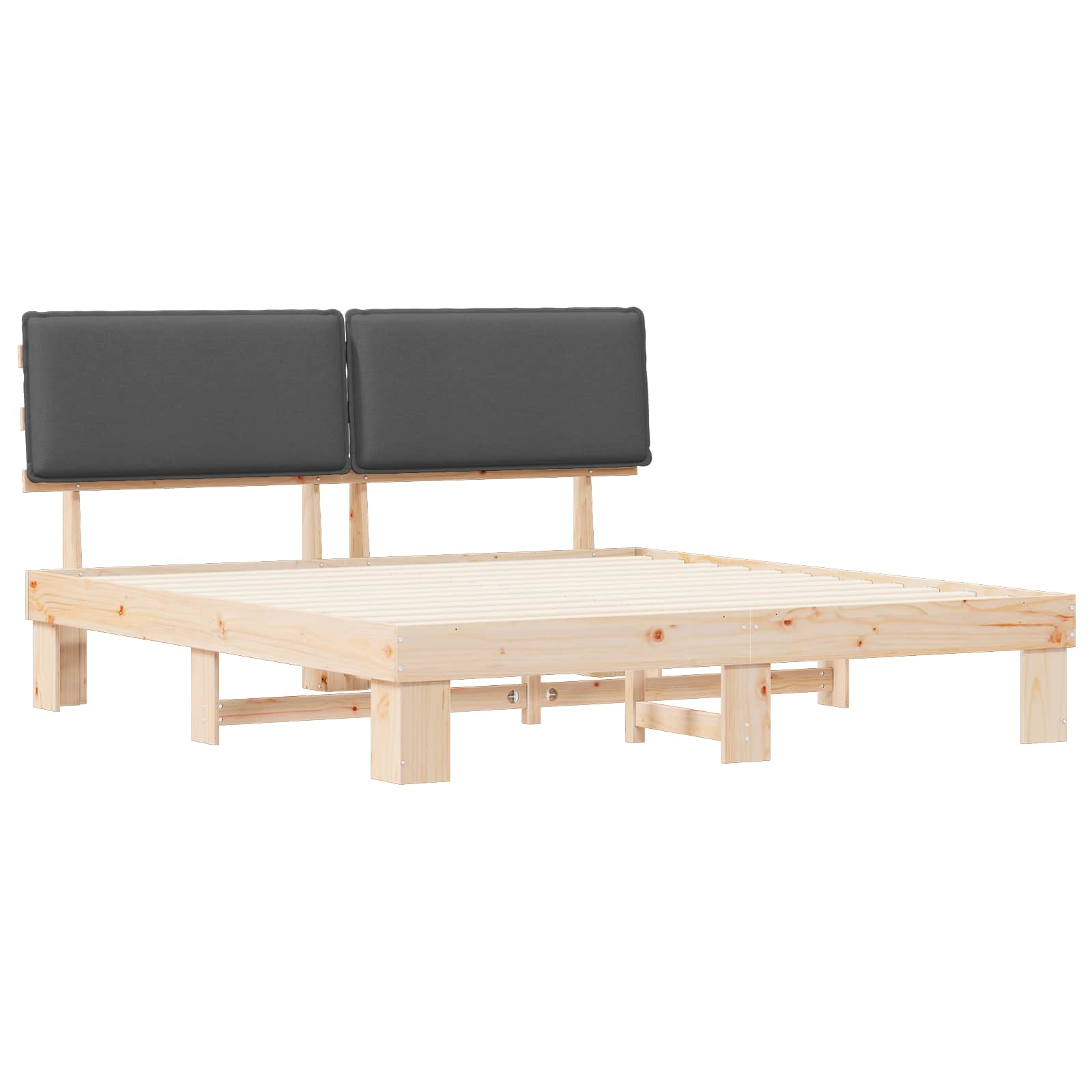 Bedframe met Gevoerd Hoofdgedeelte Donkergrijs 180 x 200 cm is nu te koop bij PeponiXL, paradijselijk wonen!
