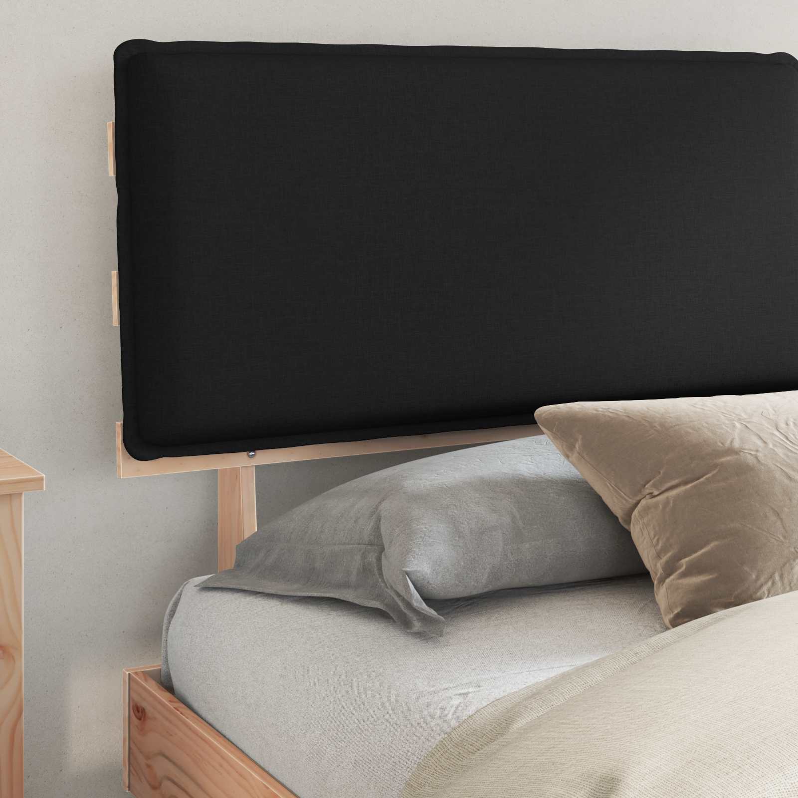 Bedframe met Gevoerd Hoofdgedeelte Zwart 180 x 200 cm is nu te koop bij PeponiXL, paradijselijk wonen!
