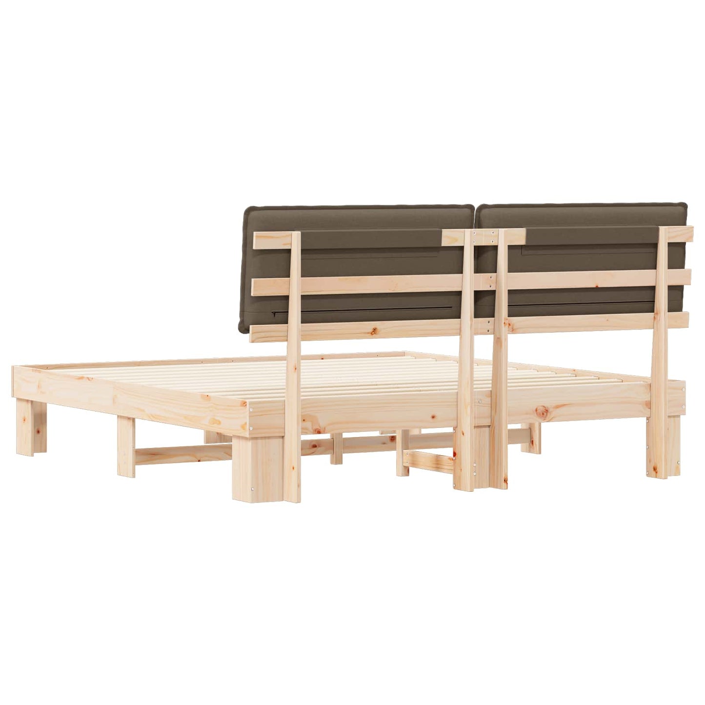 Bedframe met Gevoerd Hoofdgedeelte Taupe 180 x 200 cm is nu te koop bij PeponiXL, paradijselijk wonen!