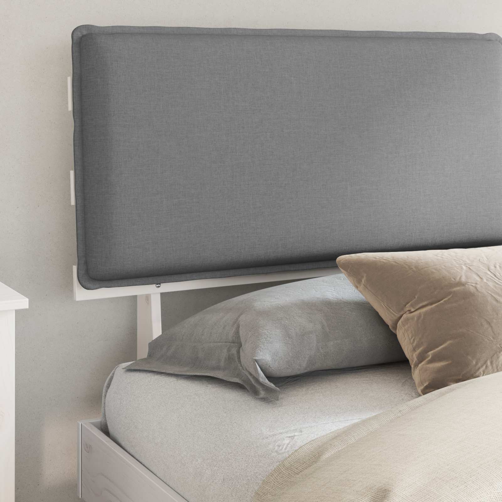 Bedframe met Gevoerd Hoofdgedeelte Lichtgrijs 180 x 200 cm is nu te koop bij PeponiXL, paradijselijk wonen!
