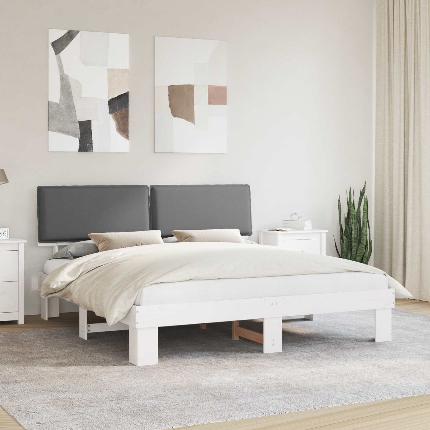 Bedframe met Gevoerd Hoofdgedeelte Lichtgrijs 180 x 200 cm is nu te koop bij PeponiXL, paradijselijk wonen!