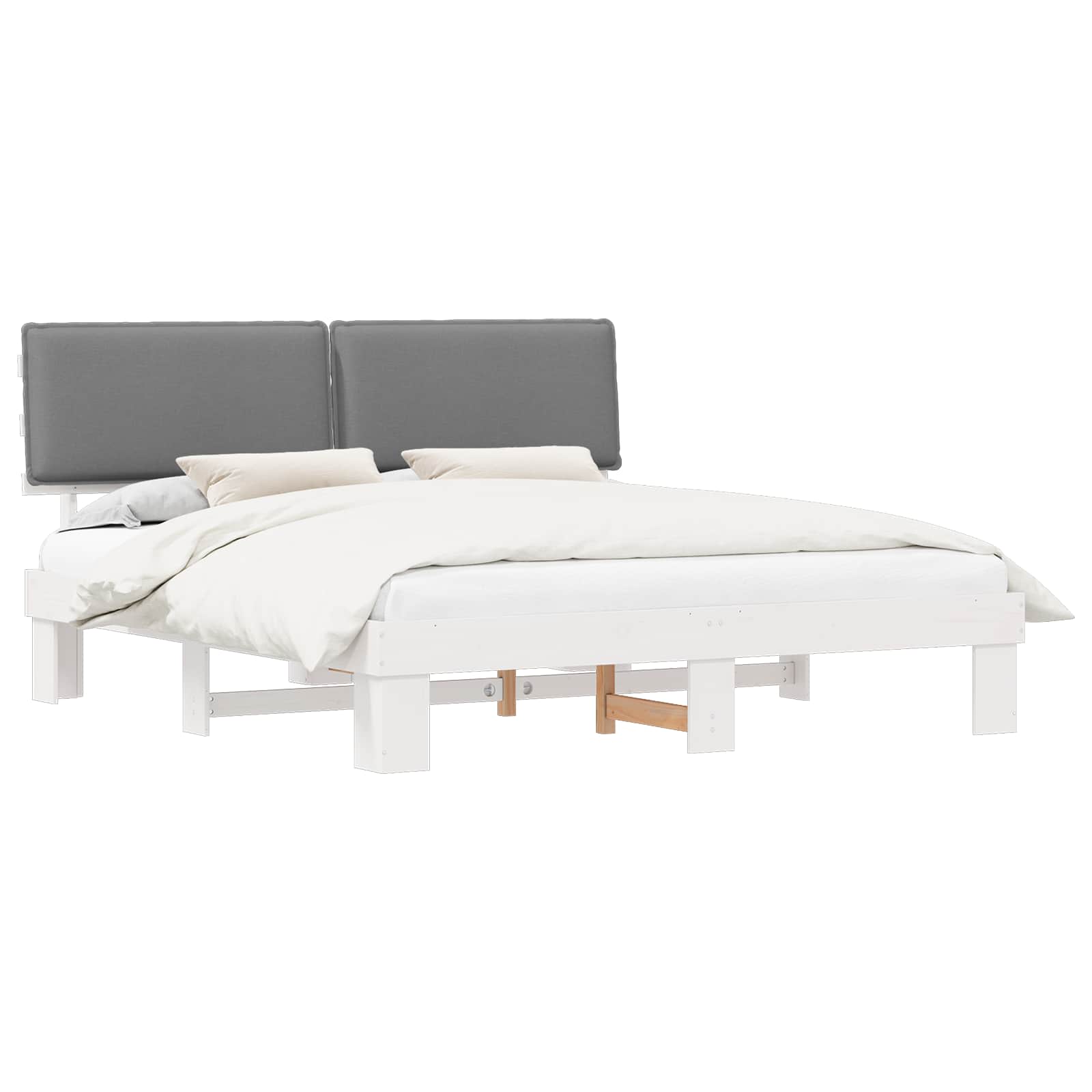 Bedframe met Gevoerd Hoofdgedeelte Lichtgrijs 180 x 200 cm is nu te koop bij PeponiXL, paradijselijk wonen!