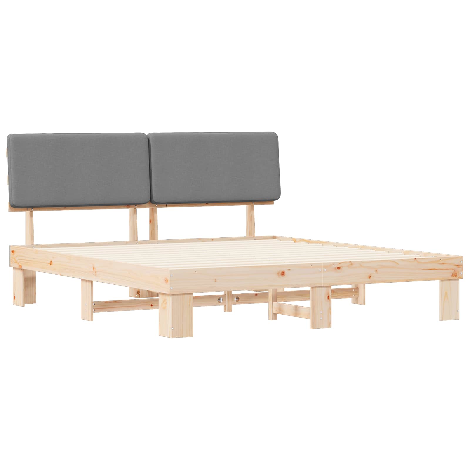 Bedframe met Gevoerd Hoofdgedeelte Lichtgrijs 200 x 200 cm is nu te koop bij PeponiXL, paradijselijk wonen!