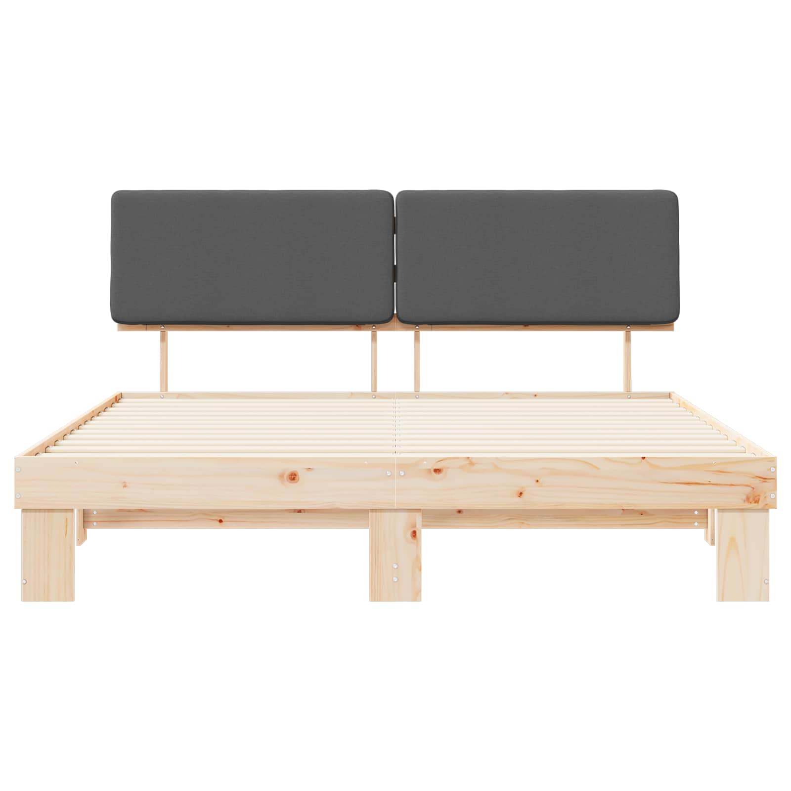 Bedframe met Gevoerd Hoofdgedeelte Donkergrijs 200 x 200 cm is nu te koop bij PeponiXL, paradijselijk wonen!