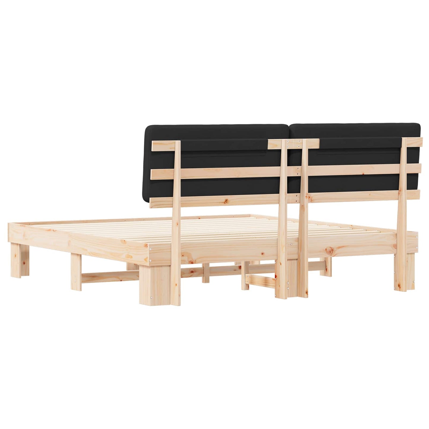 Bedframe met Gevoerd Hoofdgedeelte Zwart 200 x 200 cm is nu te koop bij PeponiXL, paradijselijk wonen!