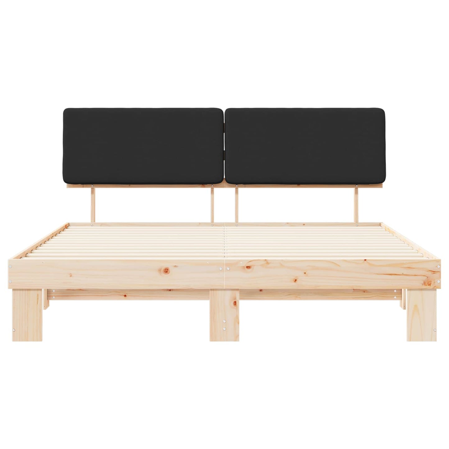 Bedframe met Gevoerd Hoofdgedeelte Zwart 200 x 200 cm is nu te koop bij PeponiXL, paradijselijk wonen!