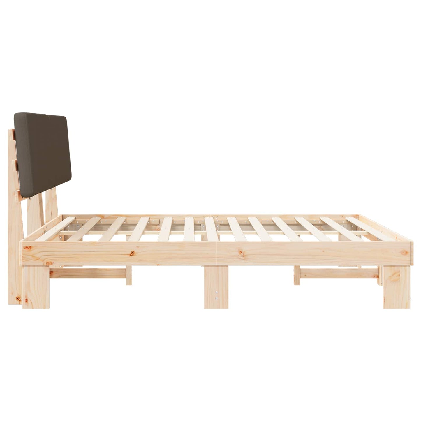 Bedframe met Gevoerd Hoofdgedeelte Taupe 200 x 200 cm is nu te koop bij PeponiXL, paradijselijk wonen!