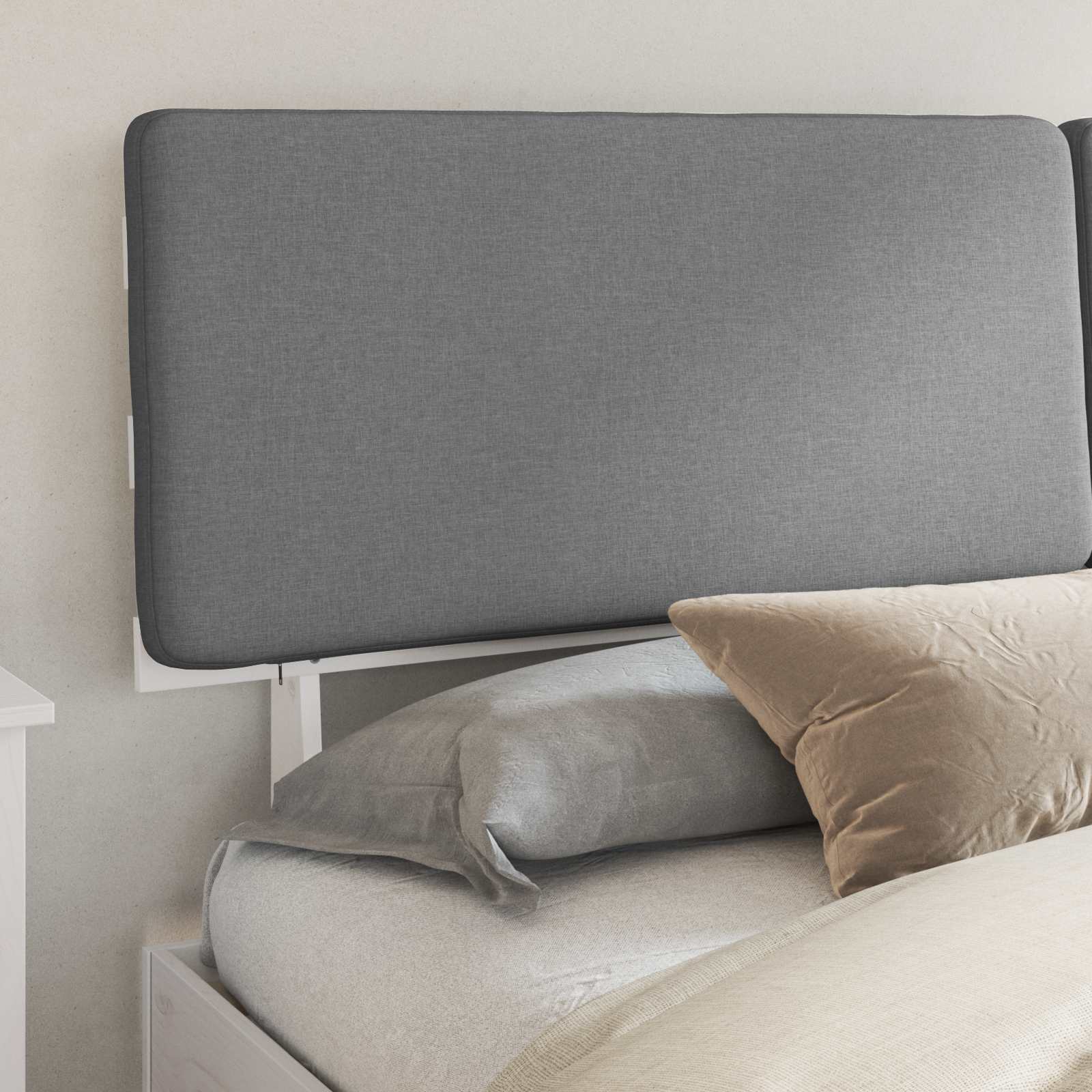 Bedframe met Gevoerd Hoofdgedeelte Lichtgrijs 200 x 200 cm is nu te koop bij PeponiXL, paradijselijk wonen!