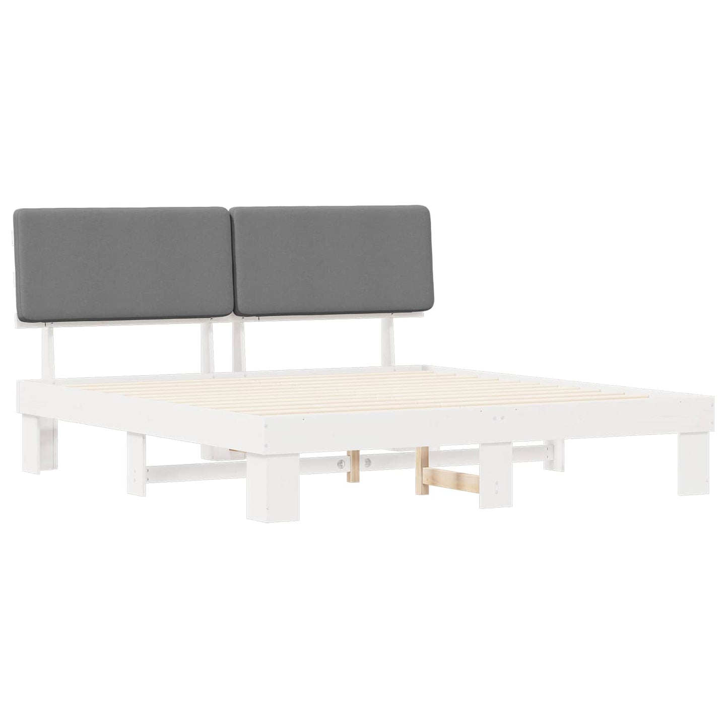 Bedframe met Gevoerd Hoofdgedeelte Lichtgrijs 200 x 200 cm is nu te koop bij PeponiXL, paradijselijk wonen!