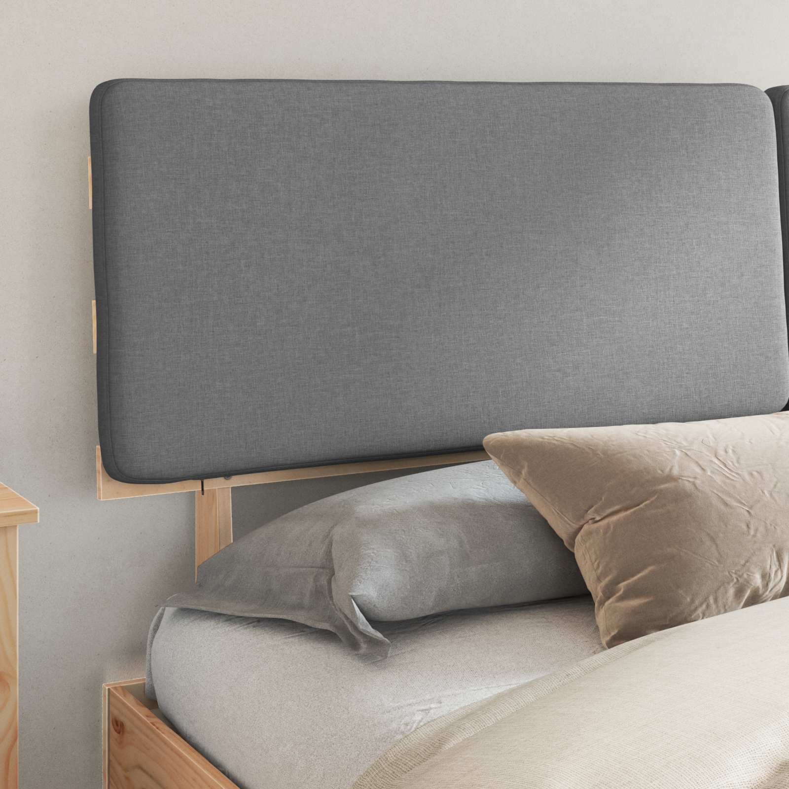 Bedframe met Gevoerd Hoofdgedeelte Lichtgrijs 180 x 200 cm is nu te koop bij PeponiXL, paradijselijk wonen!