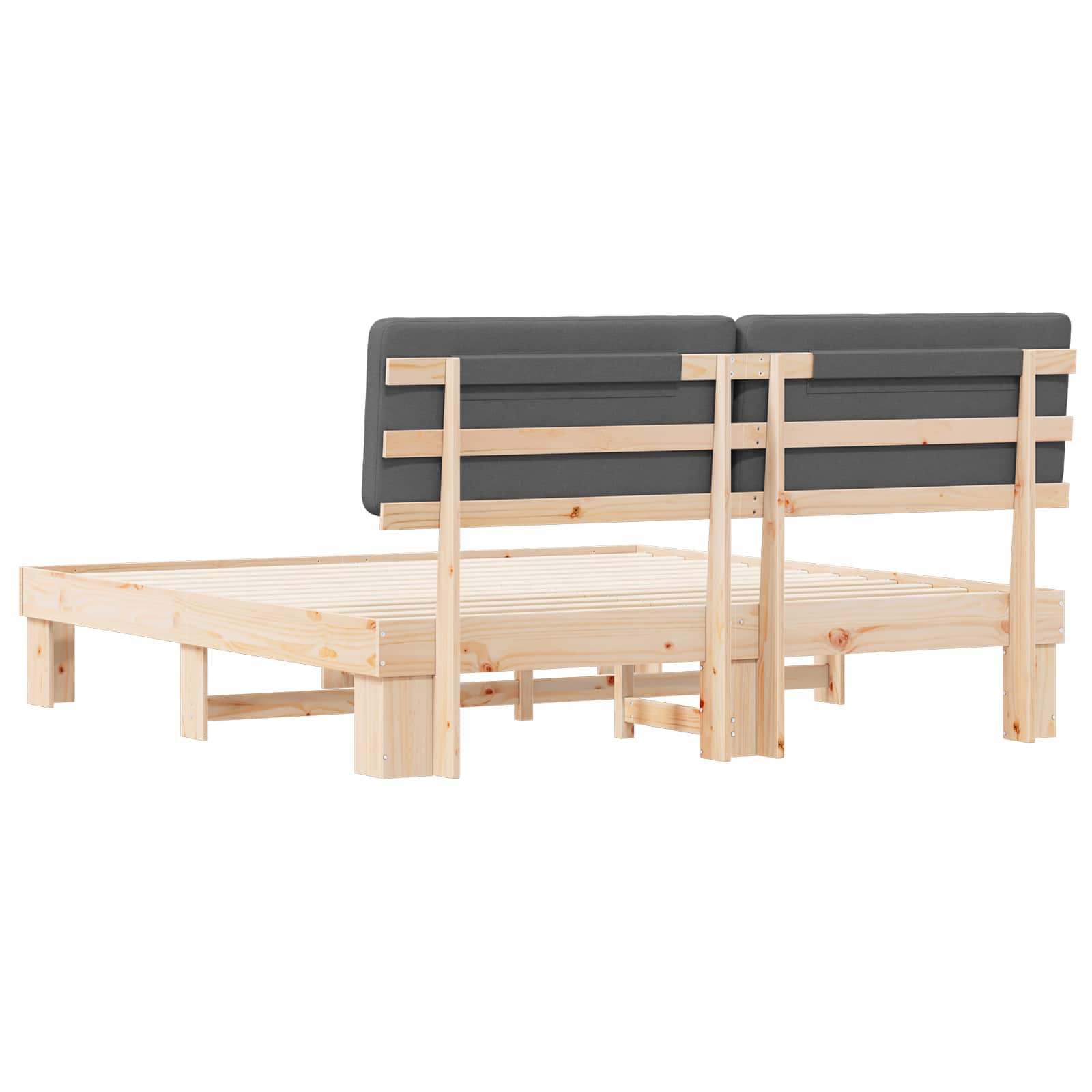Bedframe met Gevoerd Hoofdgedeelte Donkergrijs 180 x 200 cm is nu te koop bij PeponiXL, paradijselijk wonen!