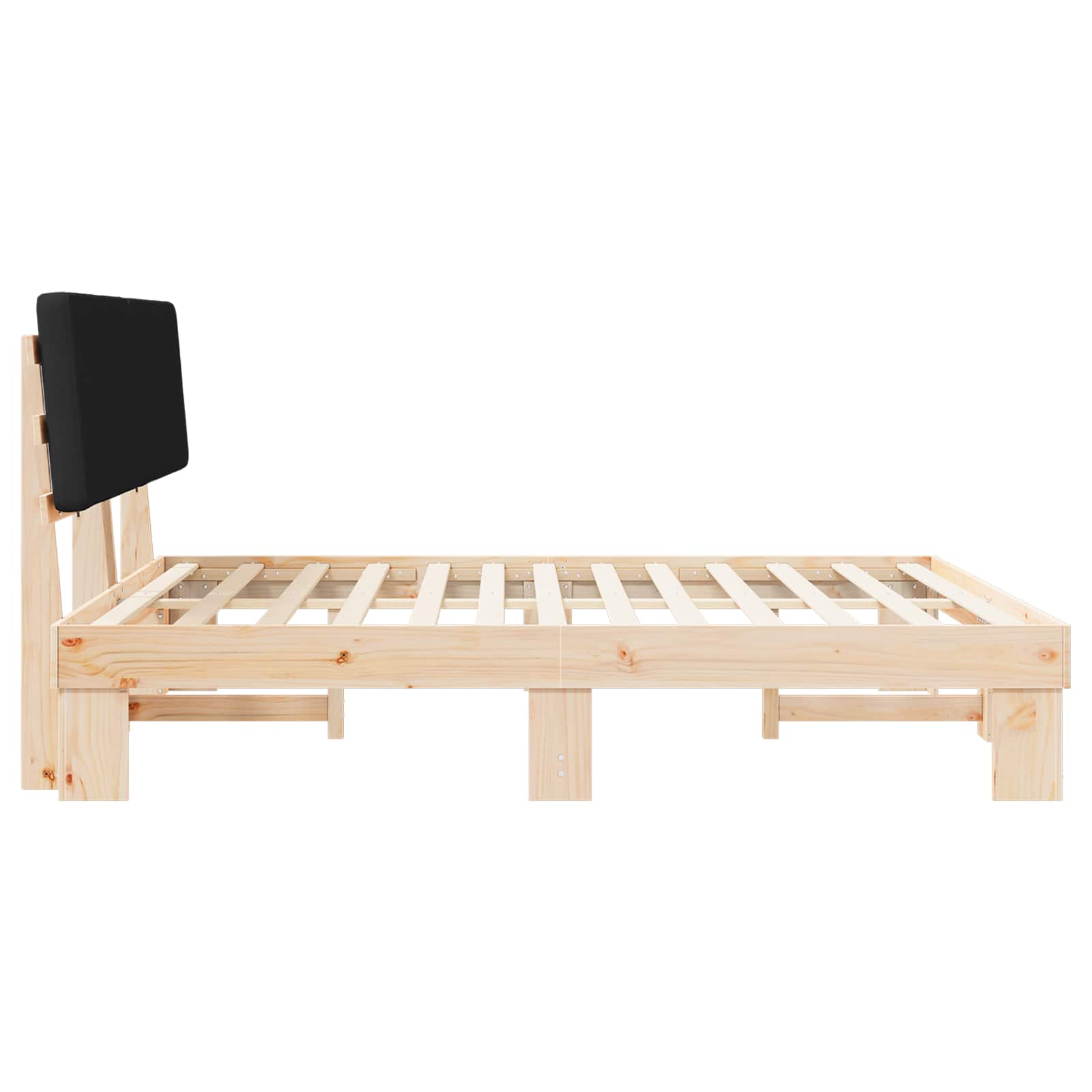 Bedframe met Gevoerd Hoofdgedeelte Zwart 180 x 200 cm is nu te koop bij PeponiXL, paradijselijk wonen!