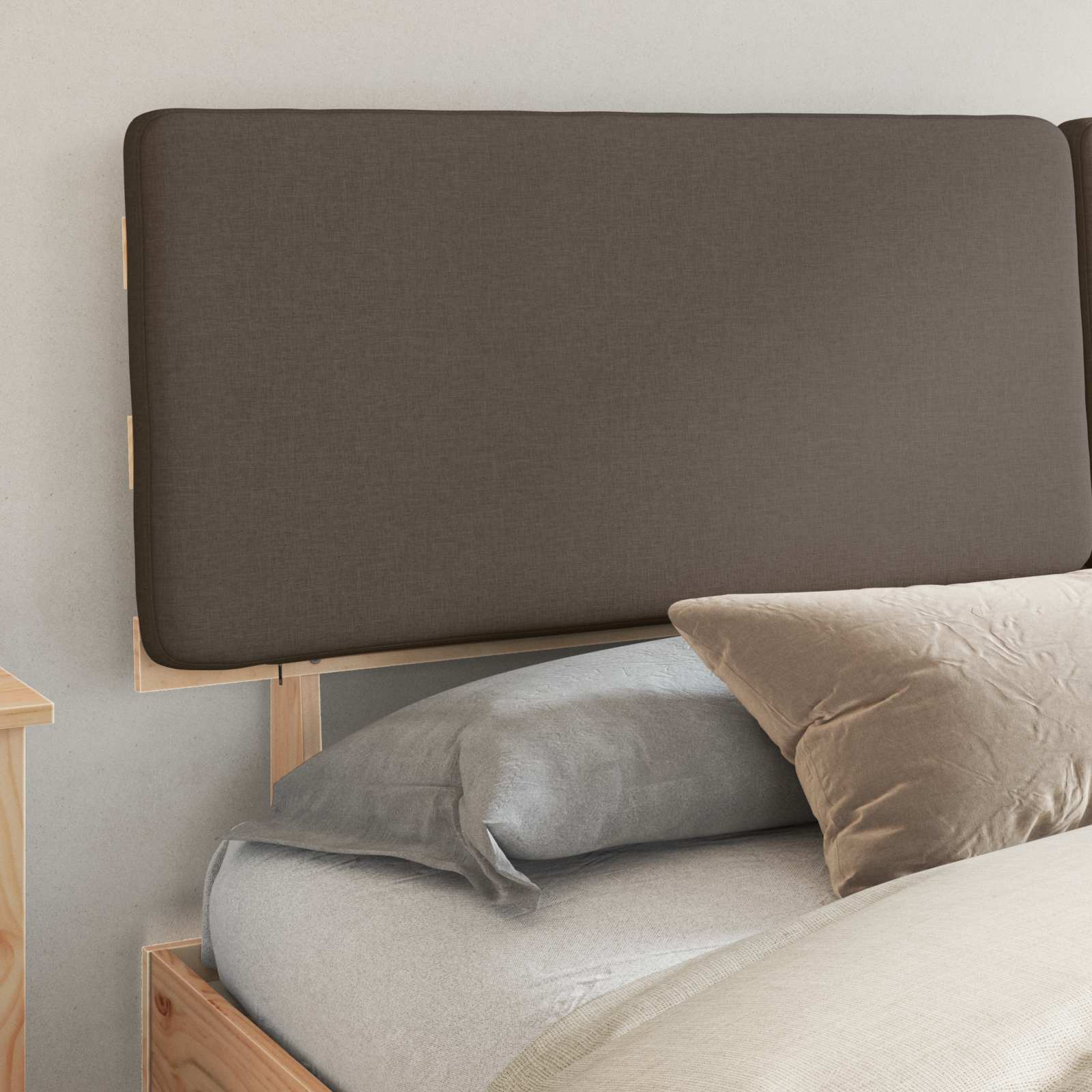 Bedframe met Gevoerd Hoofdgedeelte Taupe 180 x 200 cm is nu te koop bij PeponiXL, paradijselijk wonen!