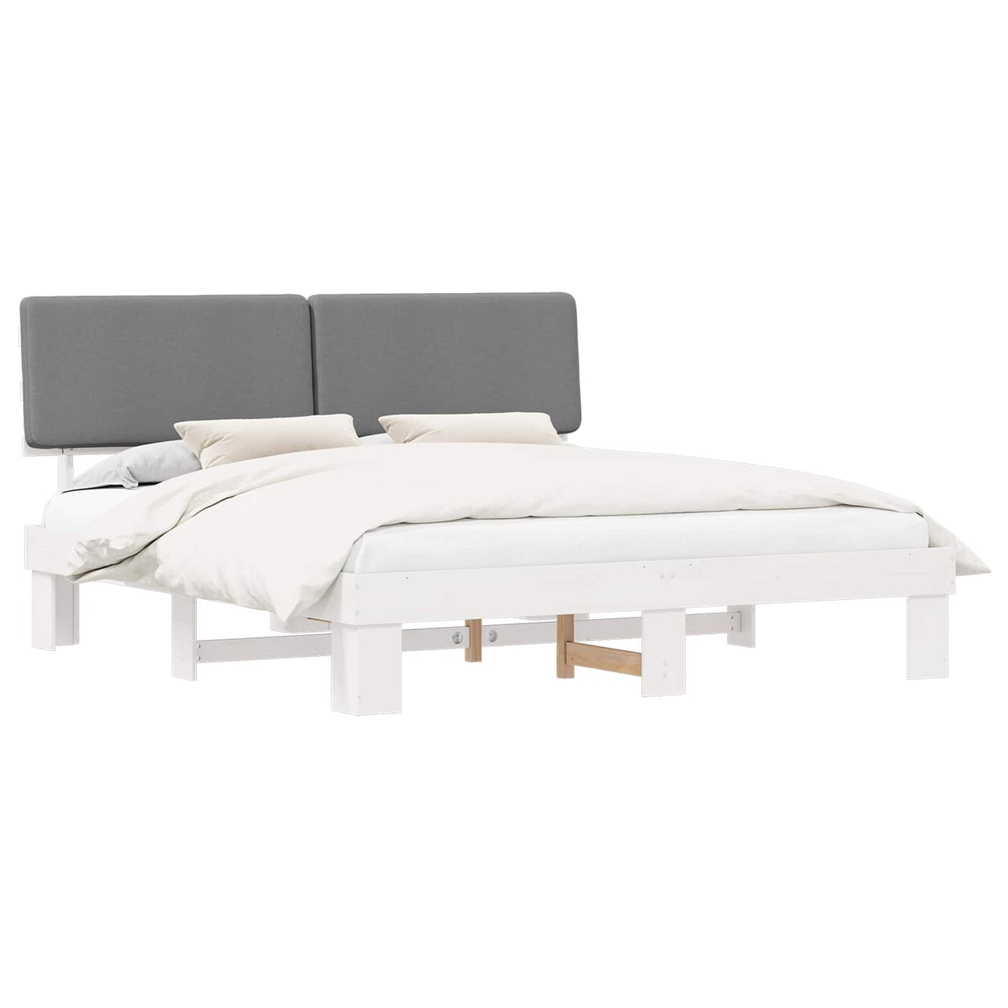 Bedframe met Gevoerd Hoofdgedeelte Lichtgrijs 180 x 200 cm is nu te koop bij PeponiXL, paradijselijk wonen!