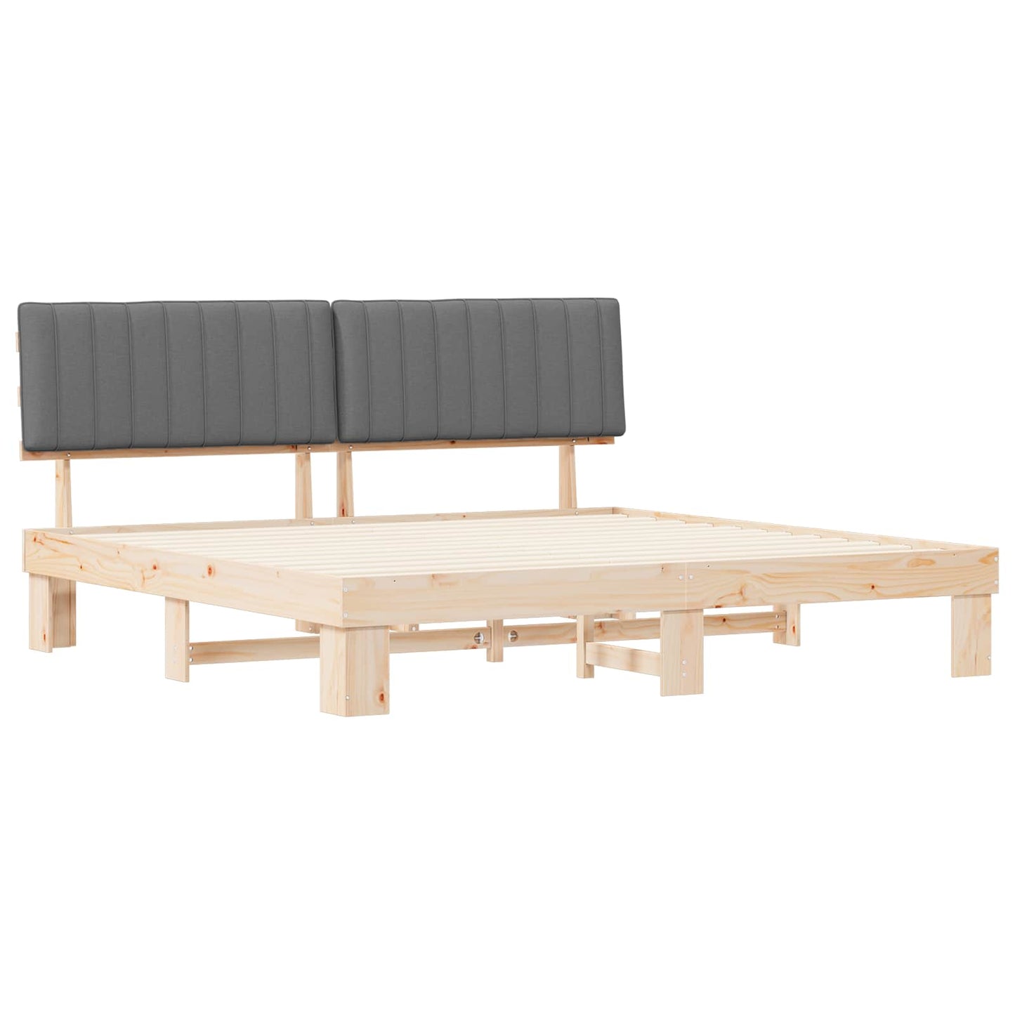 Bedframe met Gevoerd Hoofdgedeelte Lichtgrijs 200 x 200 cm is nu te koop bij PeponiXL, paradijselijk wonen!