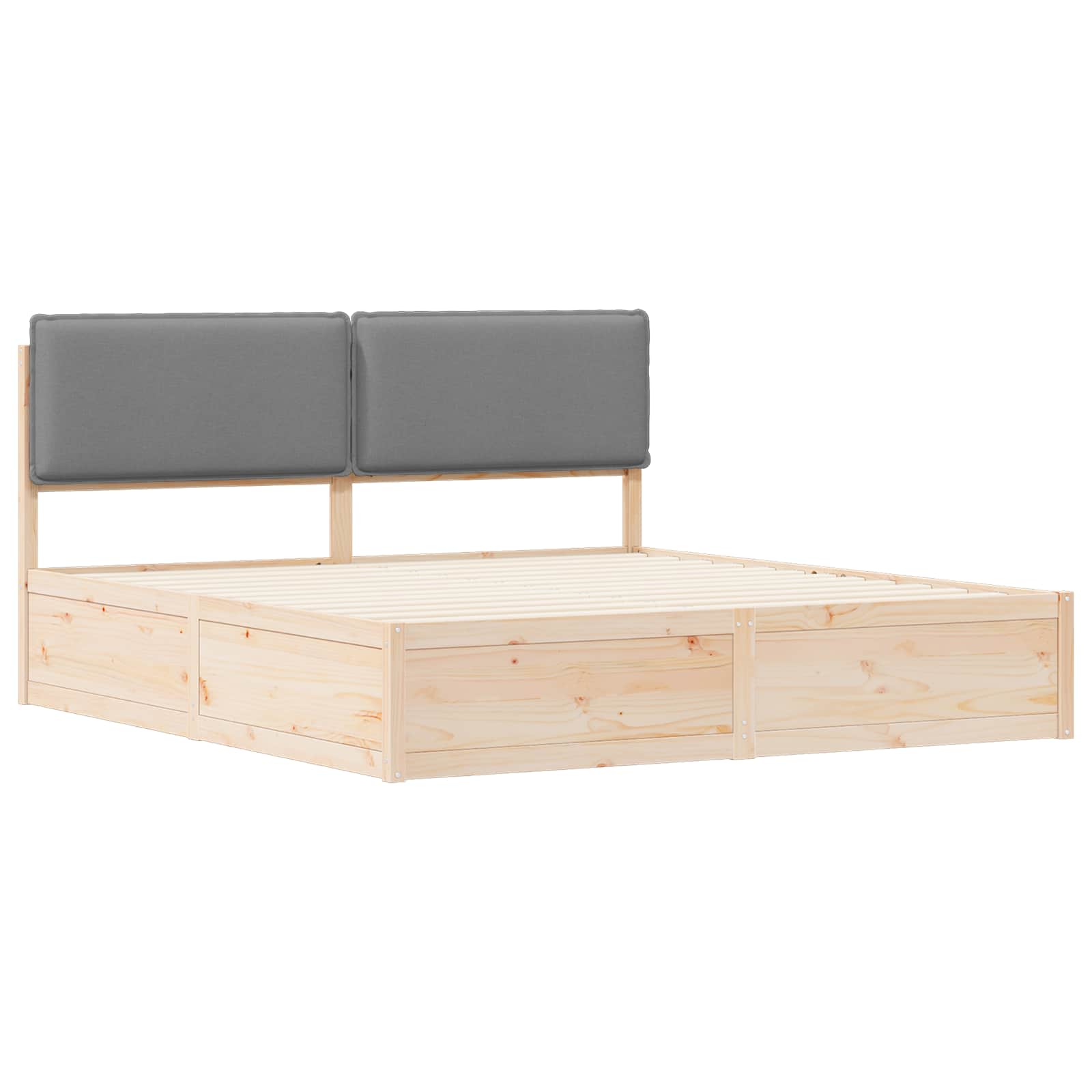 Bedframe met Gevoerd Hoofdgedeelte Lichtgrijs 200 x 200 cm is nu te koop bij PeponiXL, paradijselijk wonen!