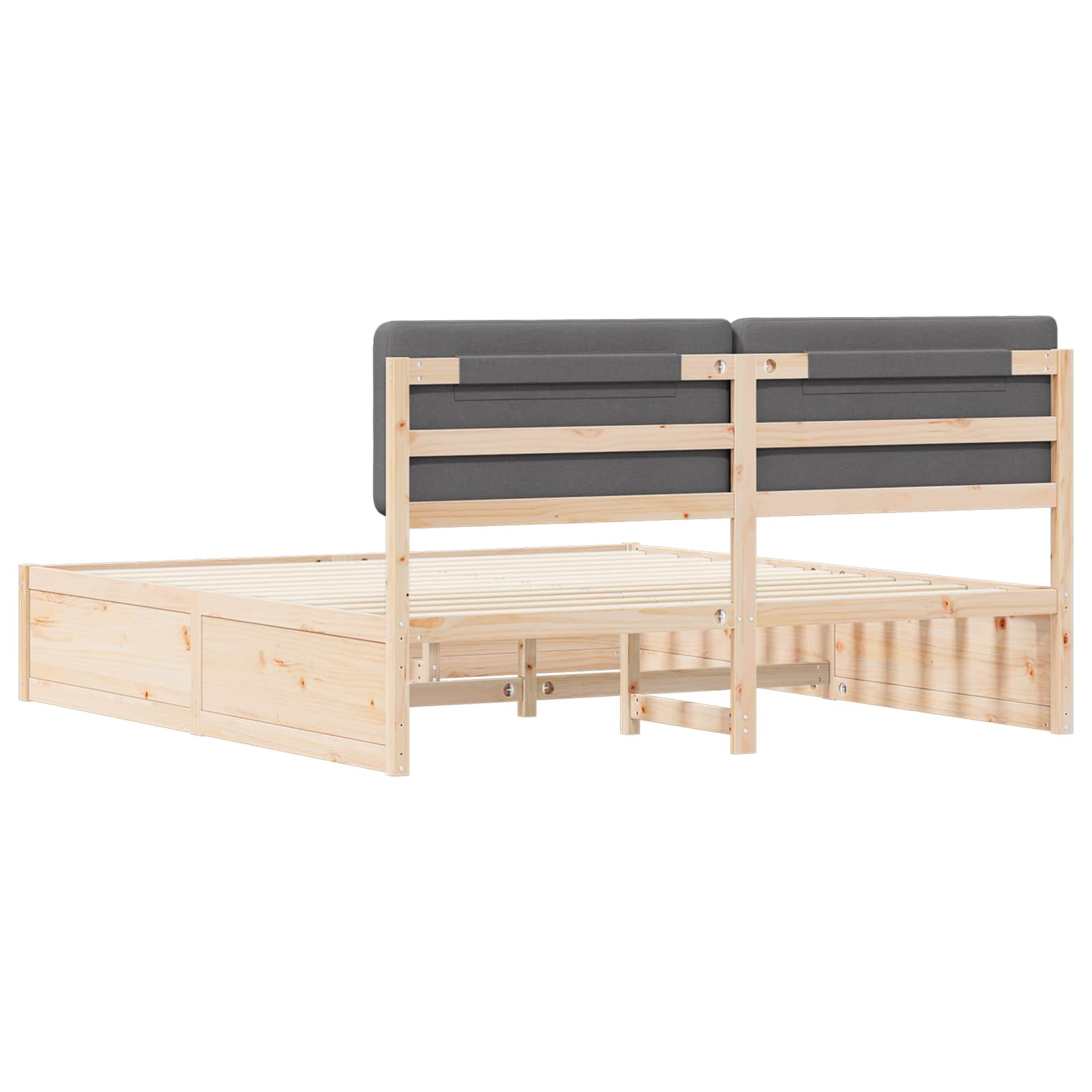 Bedframe met Gevoerd Hoofdgedeelte Donkergrijs 200 x 200 cm is nu te koop bij PeponiXL, paradijselijk wonen!