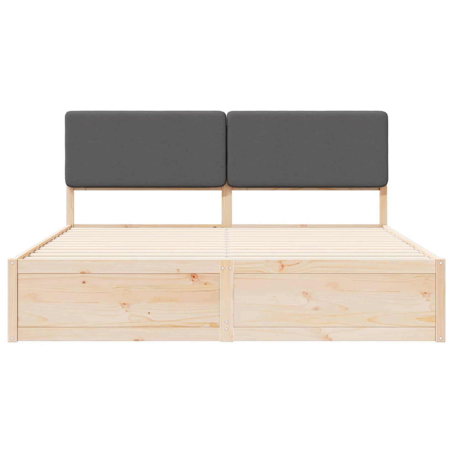 Bedframe met Gevoerd Hoofdgedeelte Donkergrijs 200 x 200 cm is nu te koop bij PeponiXL, paradijselijk wonen!