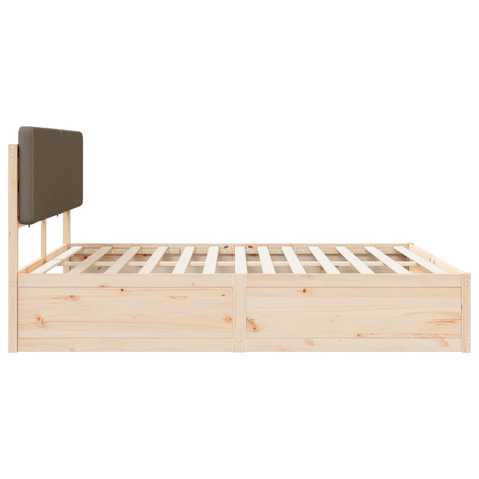 Bedframe met Gevoerd Hoofdgedeelte Taupe 200 x 200 cm is nu te koop bij PeponiXL, paradijselijk wonen!