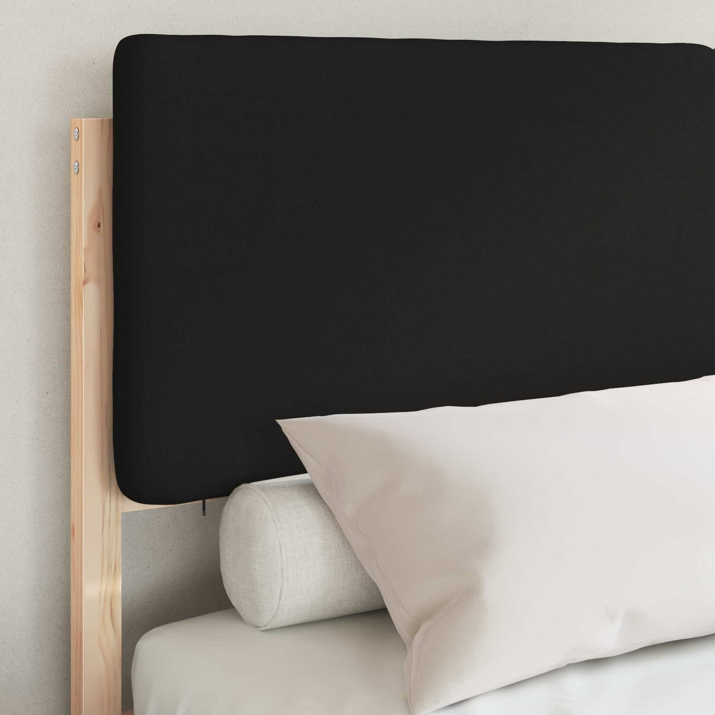 Bedframe met Gevoerd Hoofdgedeelte Zwart 160 x 200 cm is nu te koop bij PeponiXL, paradijselijk wonen!