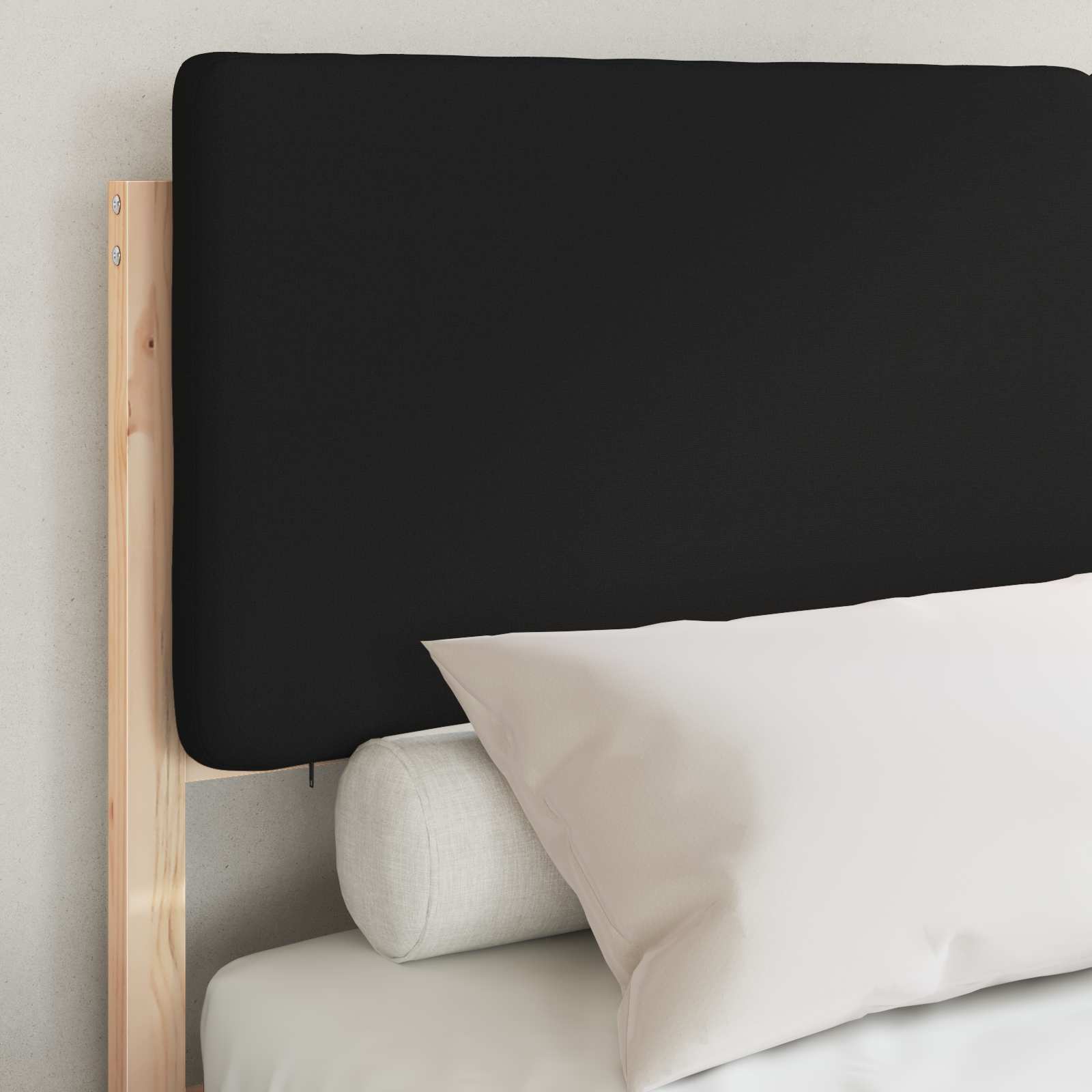 Bedframe met Gevoerd Hoofdgedeelte Zwart 160 x 200 cm is nu te koop bij PeponiXL, paradijselijk wonen!