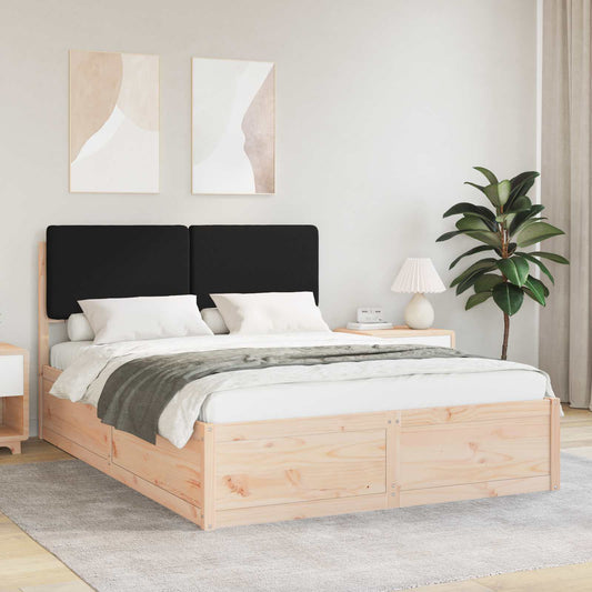 Bedframe met Gevoerd Hoofdgedeelte Zwart 160 x 200 cm is nu te koop bij PeponiXL, paradijselijk wonen!