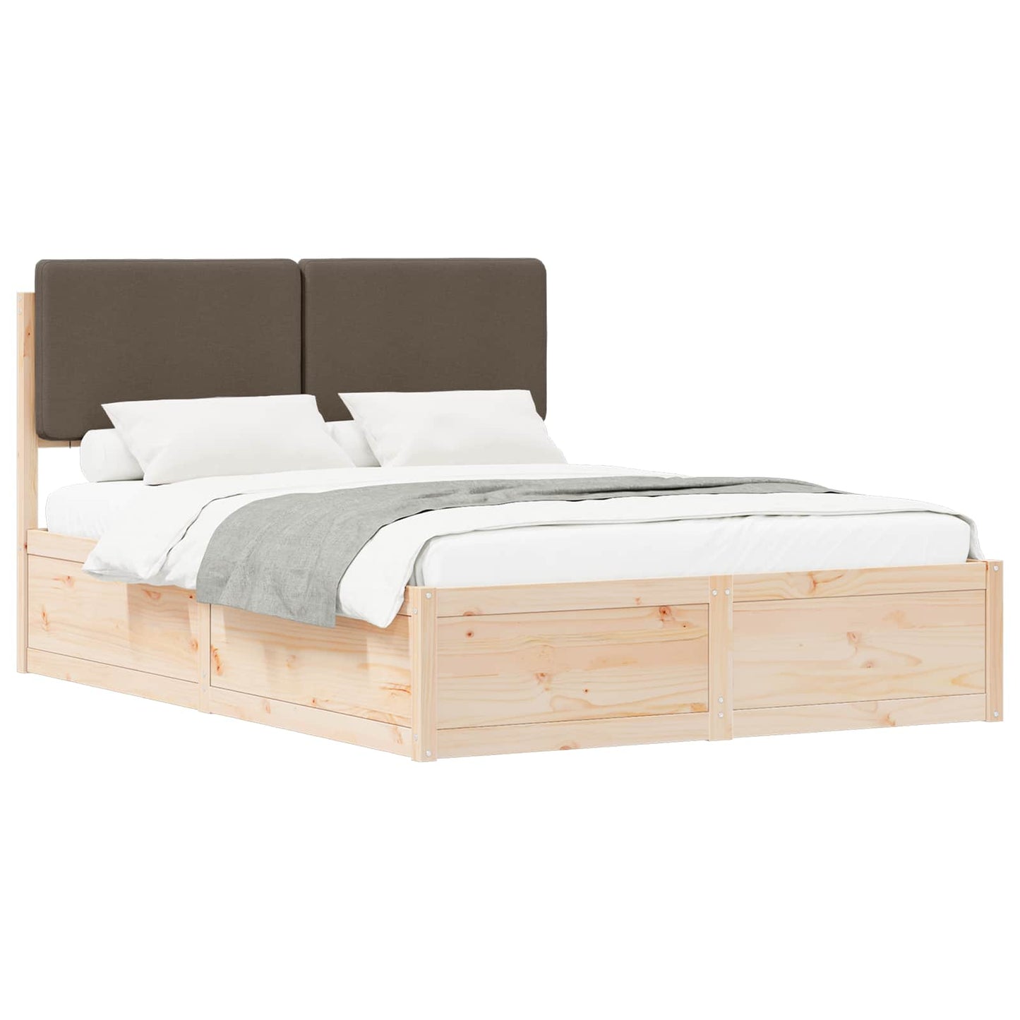 Bedframe met Gevoerd Hoofdgedeelte Taupe 160 x 200 cm is nu te koop bij PeponiXL, paradijselijk wonen!