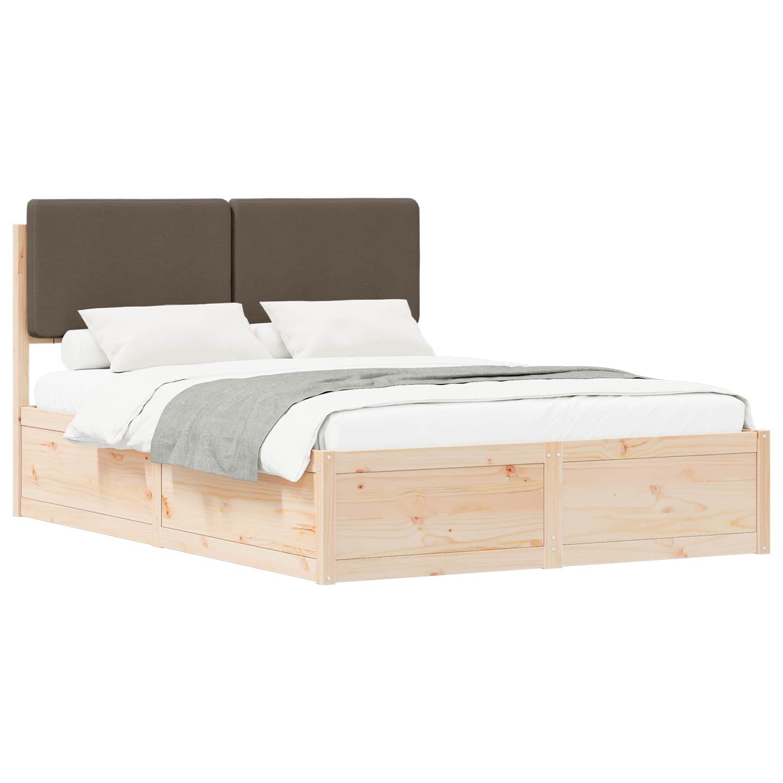 Bedframe met Gevoerd Hoofdgedeelte Taupe 160 x 200 cm is nu te koop bij PeponiXL, paradijselijk wonen!