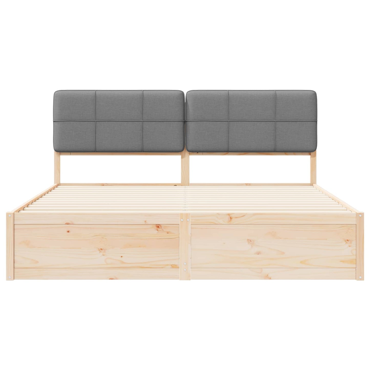 Bedframe met Gevoerd Hoofdgedeelte Lichtgrijs 200 x 200 cm is nu te koop bij PeponiXL, paradijselijk wonen!