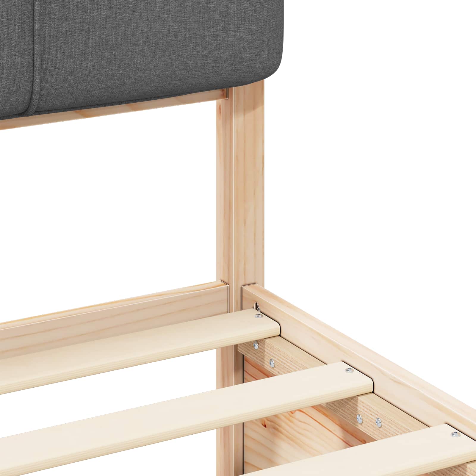 Bedframe met Gevoerd Hoofdgedeelte Donkergrijs 200 x 200 cm is nu te koop bij PeponiXL, paradijselijk wonen!