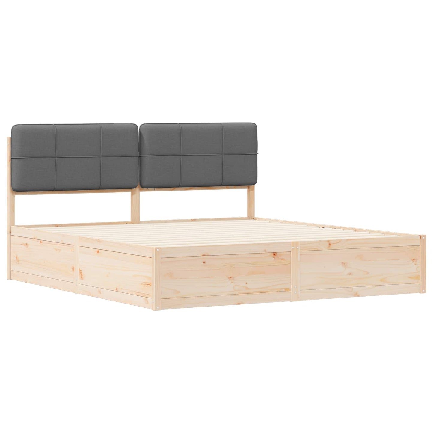 Bedframe met Gevoerd Hoofdgedeelte Donkergrijs 200 x 200 cm is nu te koop bij PeponiXL, paradijselijk wonen!